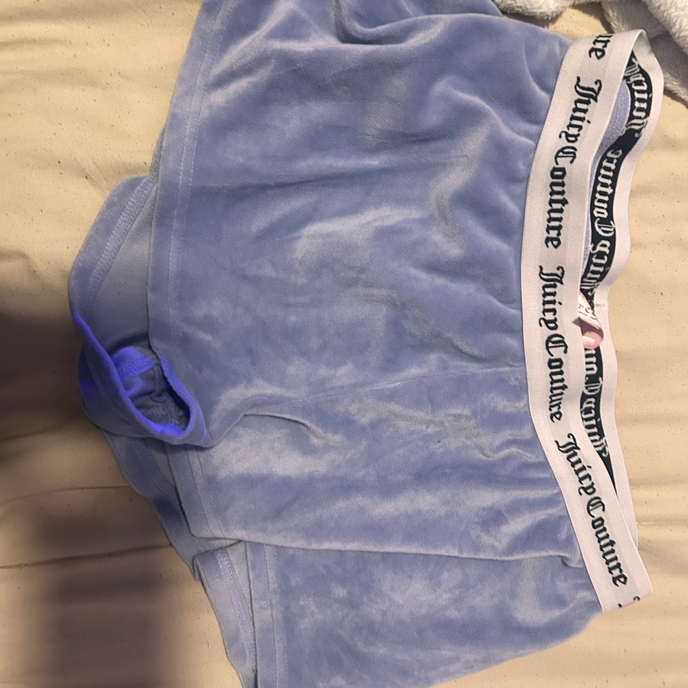 Juicy Couture Light Blue Velvet Lounge Shorts